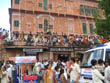 jaipur travel | heritage balconies of jaipur crowded by people to see teej procession