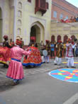 jaipur travel | team of folk artists presented kacchi ghodi dance during teej procession jaipur