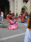 jaipur travel | team of folk artists presenting kacchi ghodi dance in jaipur teej festival