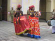 jaipur travel | team of folk artists presenting kacchi ghodi dance in jaipur teej festival