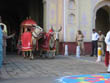 jaipur tourism | bullock cart with old royal palanquin in jaipur teej festival